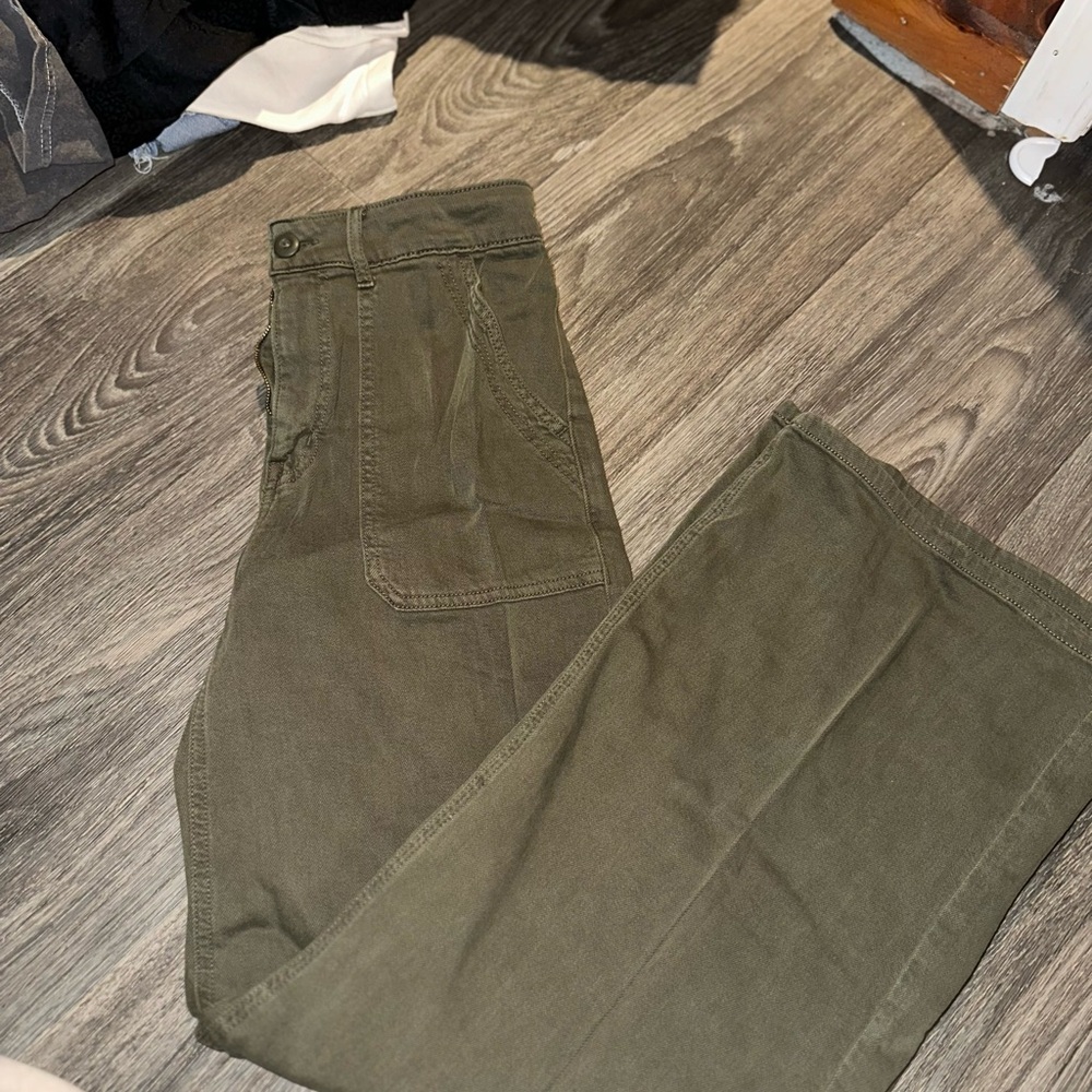 American Eagle Outfitters Olive Cargo Pants Straight Leg